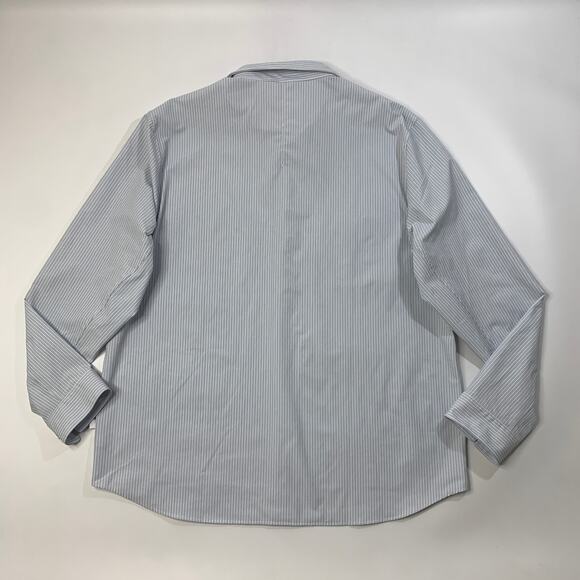 Lululemon Shirt Mens XXL 2XL Dresden Blue White Striped Button Up Long Sleeve - Picture 6 of 8